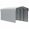 Arrow Storage Products Galvanized Steel Carport, W/ 2-Sided Enclosure, Compact Car Metal Carport Kit, 10'x24'x9', Eggshell CPH102409ECL2